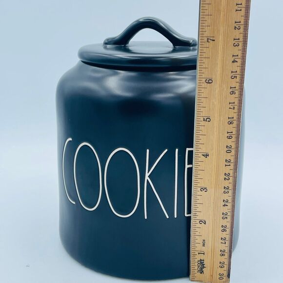 Rae Dunn by Magenta Black COOKIES Canister White Lettering 7.5” #181 - Picture 5 of 9